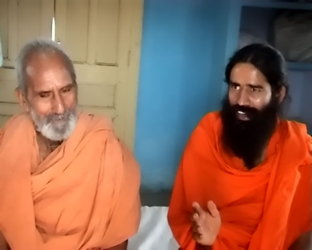 Baba Ram Dev and his Guru Baba Baldev at Kalwa (Jind)